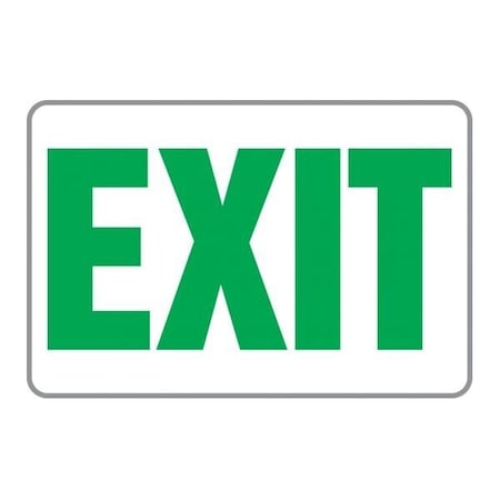 Accuform Exit Sign, Plastic, 12 in W, 8 in H PSP111